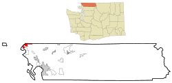 Location in the state of Washington and Whatcom County