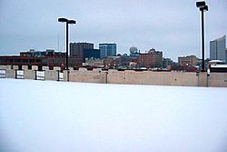 Wichita Skyline during the winter snow