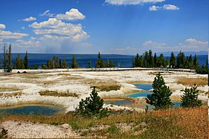 Yellowstone lake and West Thumb Geyser Basin