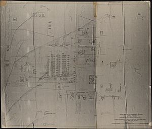 002 Map 24th infantry camp; Houston, Texas, showing bullet holes in vicinity