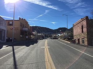 2015-01-15 12 41 13 View west at the west end of Nevada State Route 322 at Nevada State Route 321 in Pioche, Nevada