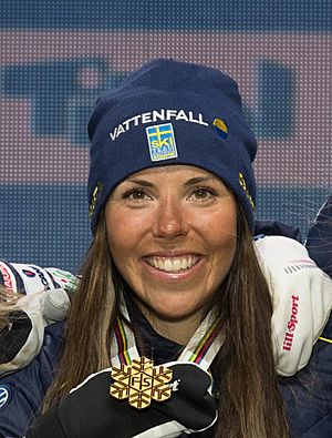 20190228 FIS NWSC Seefeld Medal Ceremony Team Sweden 850 5868 Charlotte Kalla.jpg