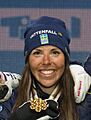 20190228 FIS NWSC Seefeld Medal Ceremony Team Sweden 850 5868 Charlotte Kalla