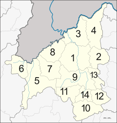 Map of 14 districts of Loei