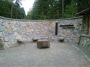 Bainbridge Island Japanese American Exclusion Memorial stone wall