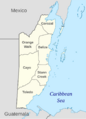 Belize, administrative divisions - en - monochrome