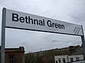 Bethnal Green railway stn signage