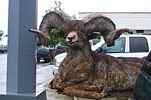 Bighorn Ram, Recycled Barbed Wire Sculpture in Cascade, Idaho