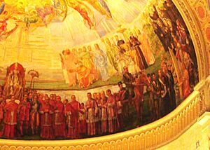 Ceiling in the church of Notre Dame de la Defense in Montreal