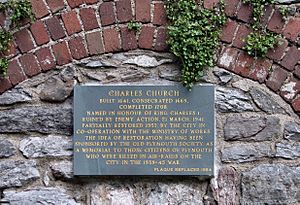 Commemorative plaque in Charles Church