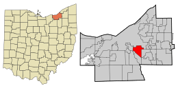 Location in Cuyahoga County and the state of Ohio.