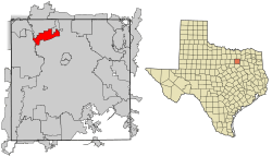 Location in Dallas County and the state of Texas