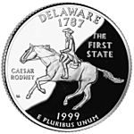 Delaware quarter, reverse side, 1999
