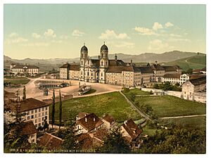 Einsiedeln, schoolhouse and monastery, Schwyz, Switzerland-LCCN2001703079