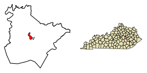 Location of Irvine in Estill County, Kentucky.