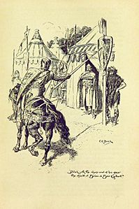 Illustration by C E Brock for Ivanhoe - opposite page076