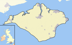Isle of Wight outline map with UK