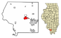 Jackson County Illinois Incorporated and Unincorporated areas Murphysboro Highlighted