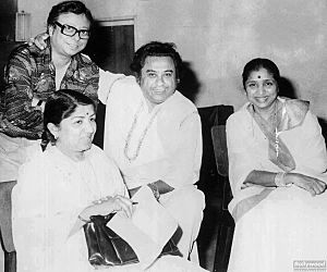 Kishore kumar, R.D. Burman, Asha Bhonsle and Lataji