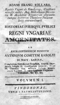 Kollar Historiae 1783