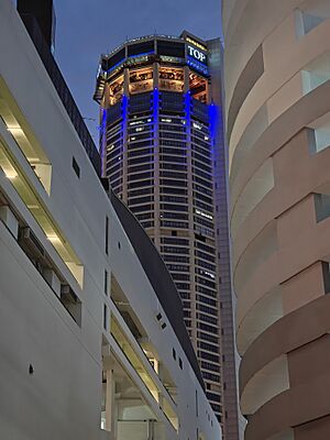 Komtar at dusk, George Town, Penang