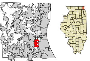Location of Mettawa in Lake County, Illinois.