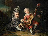 LesPortraits de MM. De Béthune Jouant avec un Chien-François-Hubert Drouais-BMA