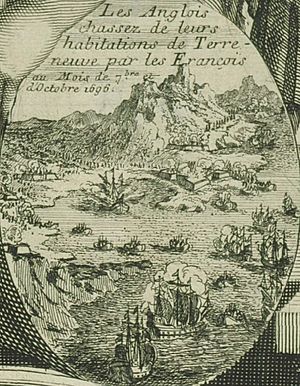 Les Anglais attaqués par les Français à Terre-Neuve en 1696.jpg