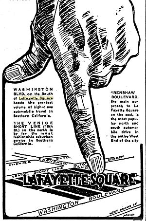 Los Angeles Express advert for Lafayette Park tract, Los Angeles, 1913