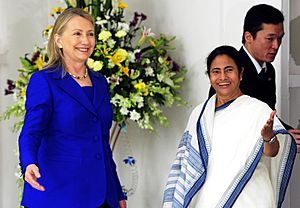 Mamata Banerjee with Hillary Clinton