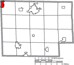 Location of Bellevue in Huron County