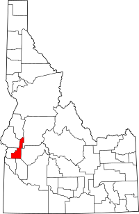 Map of Idaho highlighting Gem County