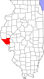 Pike County's location in Illinois