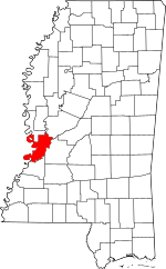 Map of Mississippi highlighting Warren County