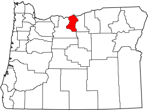 Map of Oregon highlighting Sherman County