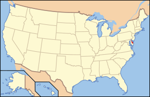 Map of USA DE