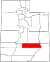 State map highlighting Wayne County