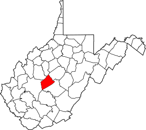 Map of West Virginia highlighting Clay County