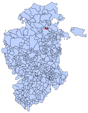 Location of Cillaperlata municipality in Burgos province