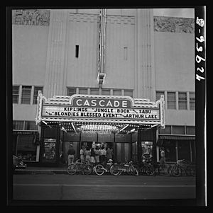 Motion picture show at the Cascade Theatre in Redding, California