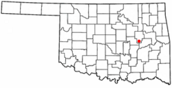 Location of Henryetta, Oklahoma