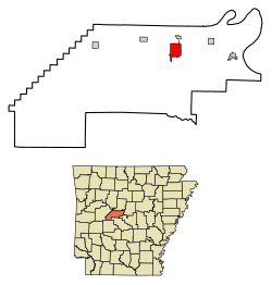 Location of Perryville in Perry County,Arkansas