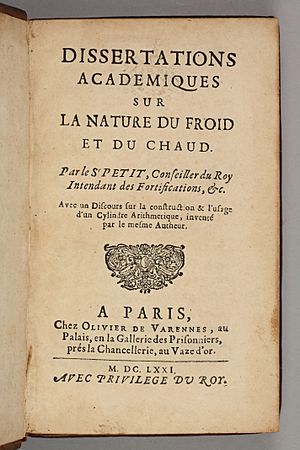 Pierre Petit 1671 Dissertations académiques sur la nature