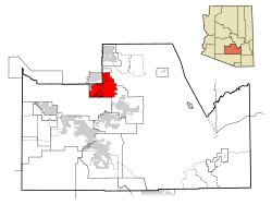 Location of Santan in Pinal County, Arizona