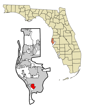 Location in Pinellas County and the state of Florida