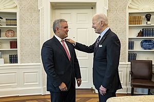 President Biden with President of Colombia Duque at the White House in 2022