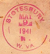 Stotesbury 2 WV postmark