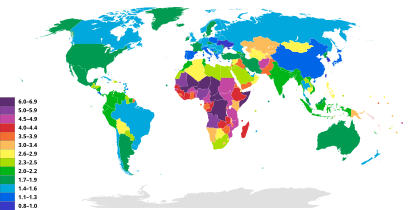 Total Fertility Rate Map by Country
