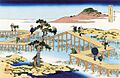 Unusual Views of Celebrated Bridges in the Provinces-Mikawa No Yatsuhashi No Kozu