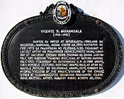 Vicente S. Manansala NHI historical marker